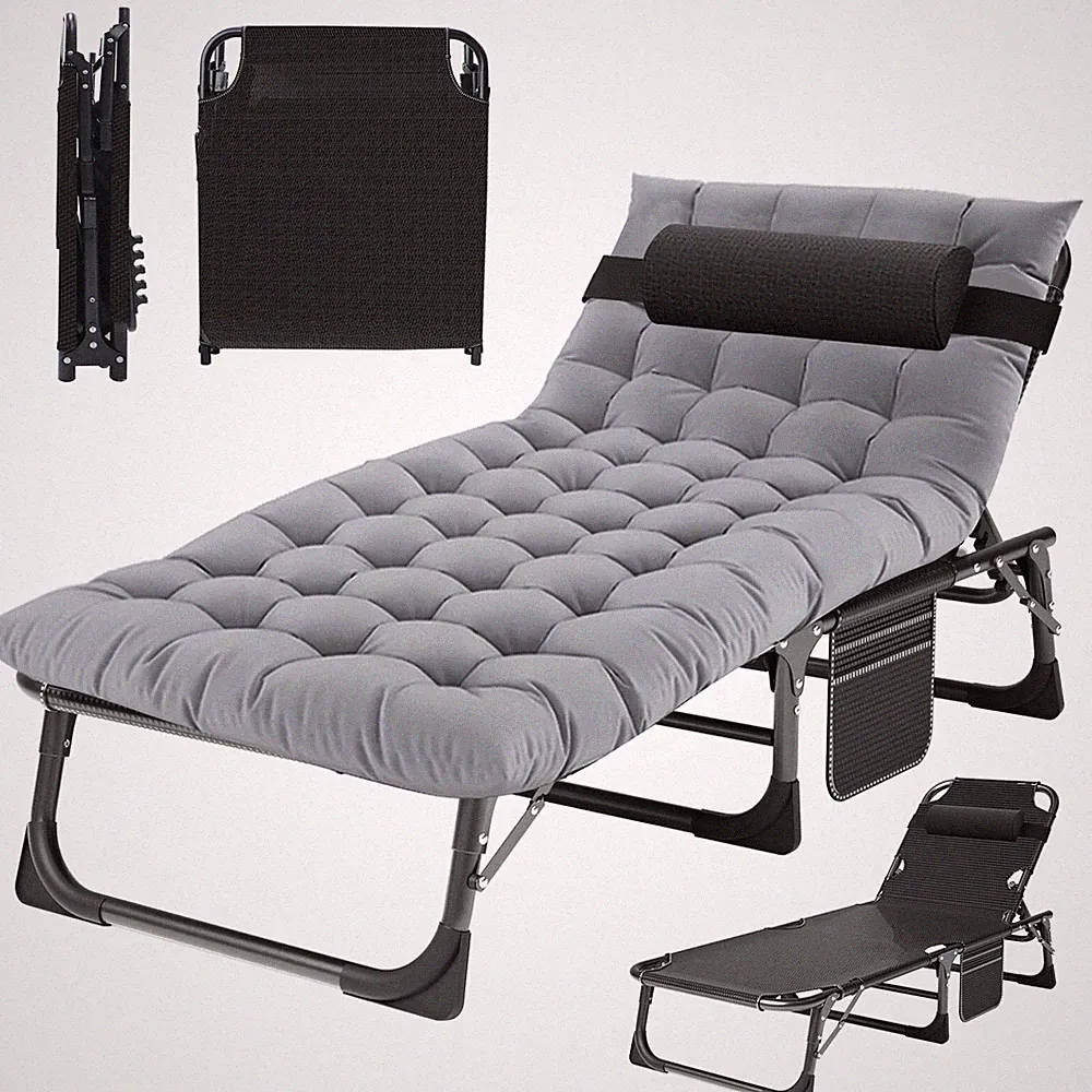 Folding Reclining Beach Sun Patio Chaise Lounge Chair Pool Lawn Lounger Outdoor
