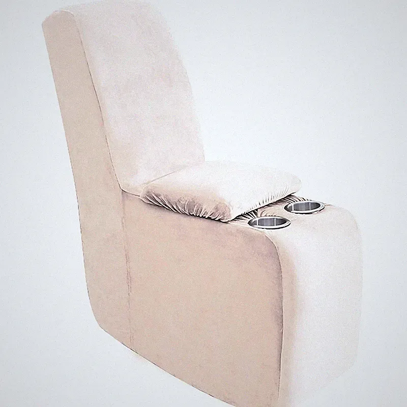 Recliner Console Velvet Cover Couch with Cup Holder Elastic Armrest Slipcover