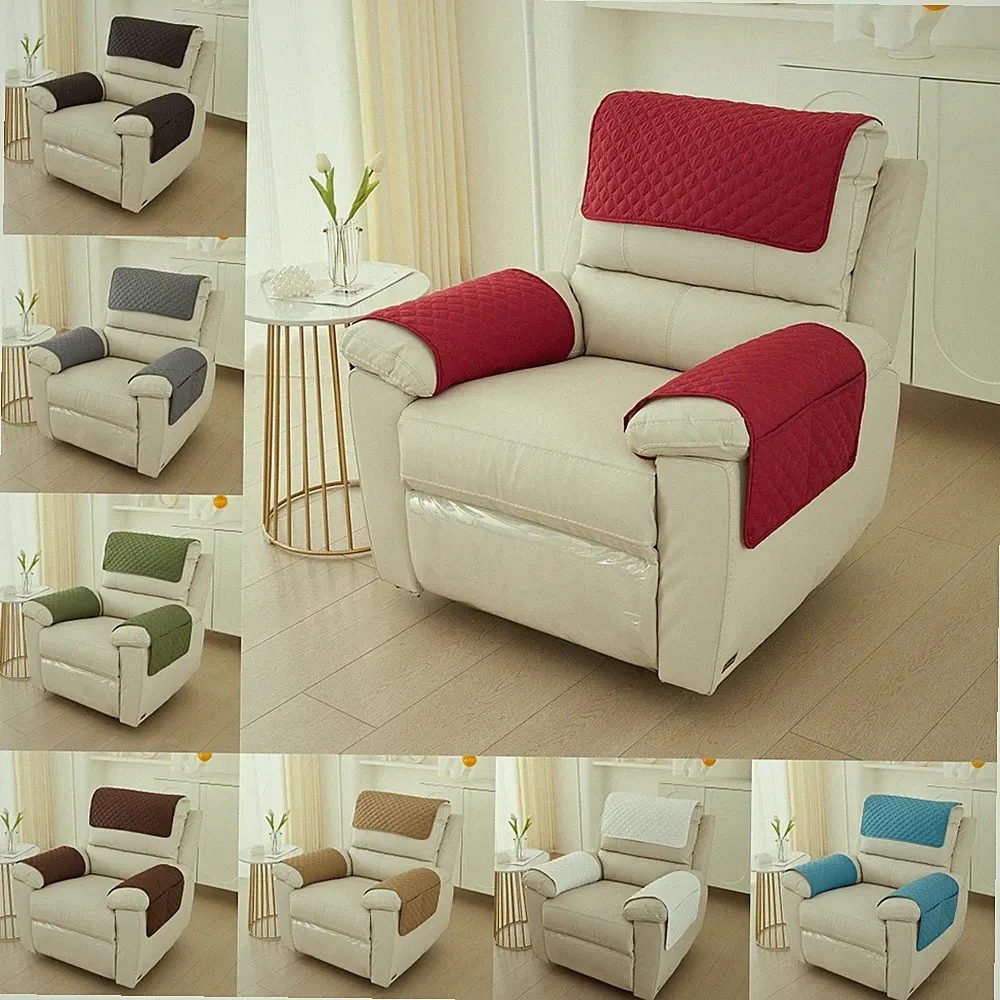 Recliner Slipcover Chair Arm Covers with Pocket Headrest Sofa Cover 3 Comfort