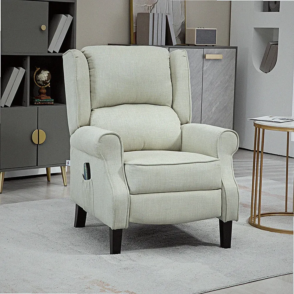 Vibrating Massage Recliner Chair with Heat, Wingback Push Back Reclining